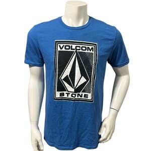 Volcom Men’s T-Shirt Blue Black Logo Short Sleeve L